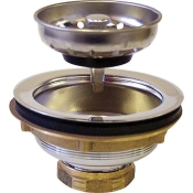 WOLVERINE BRASS® 52813W Deluxe Duo Sink Strainer, Brass, Strainer Function Type