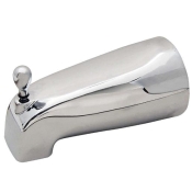 WOLVERINE BRASS® Essence 54026W Tub Spout With Diverter, Chrome-Plated, 1/2 in Connection, Copper x FNPT Connection