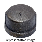 WOLVERINE BRASS® ProSeries 55163 Cap, Cap Fitting, 1/2 in Connection Size 1, Connection Type 1: FIP, Black-Coated, Iron
