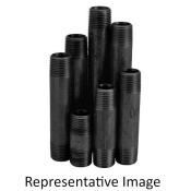 WOLVERINE BRASS® 83255W Pipe Nipple, 1/2 in Connection Size 1, Connection Type 1: MIP, Black, 1/2 in Connection Size 2