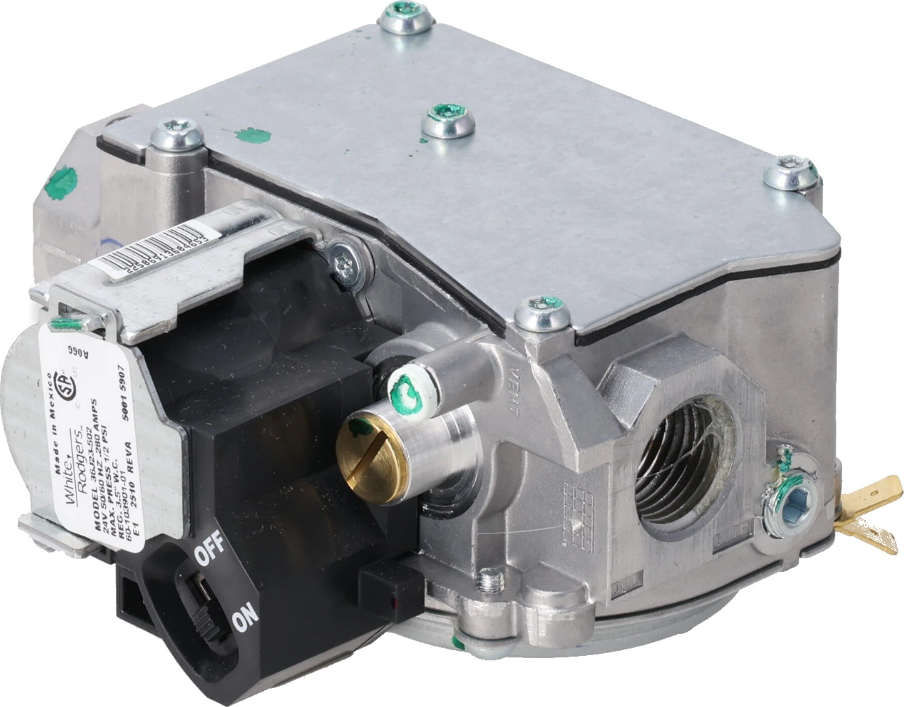 Rheem® 60-103901-01K ProTech Single-Stage Direct Spark / Hot Surface Gas Valve - 140,000 BTU/h, 1/2 in Inlet, 24V, For Models Incl RGDG / RGLG / RGTA