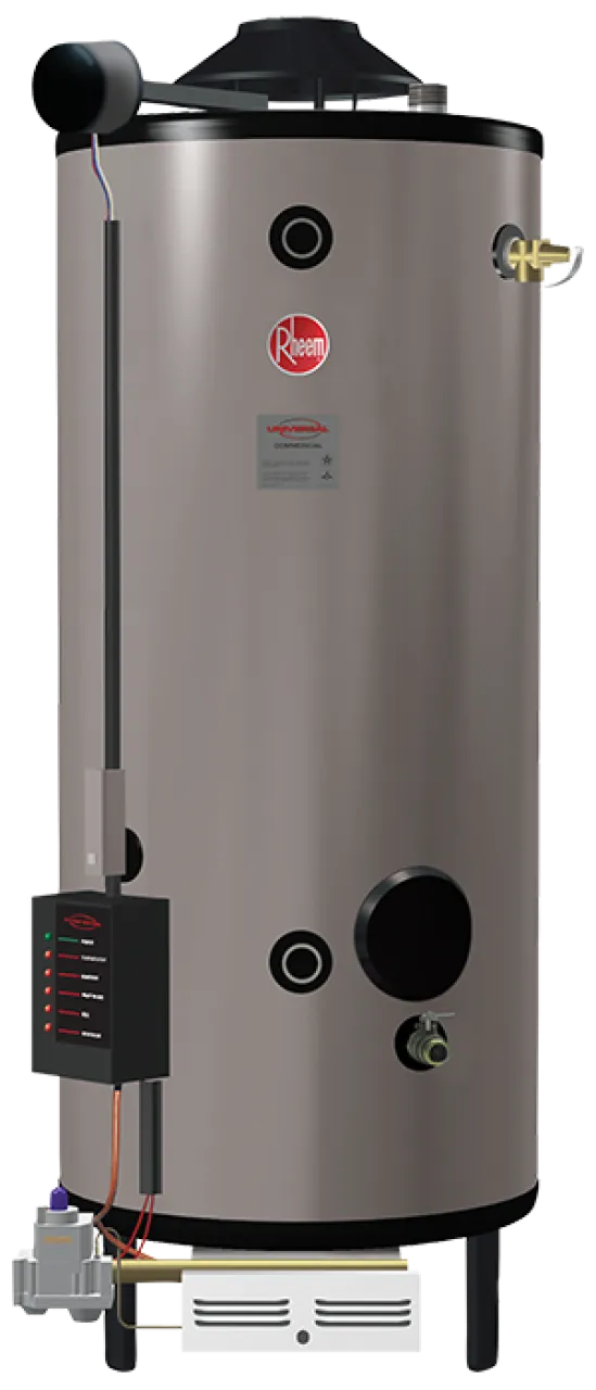 Rheem® G100-200 Universal 100 gal Gas Water Heater - 199,900 BTU/h, 120V, 66.13 in H