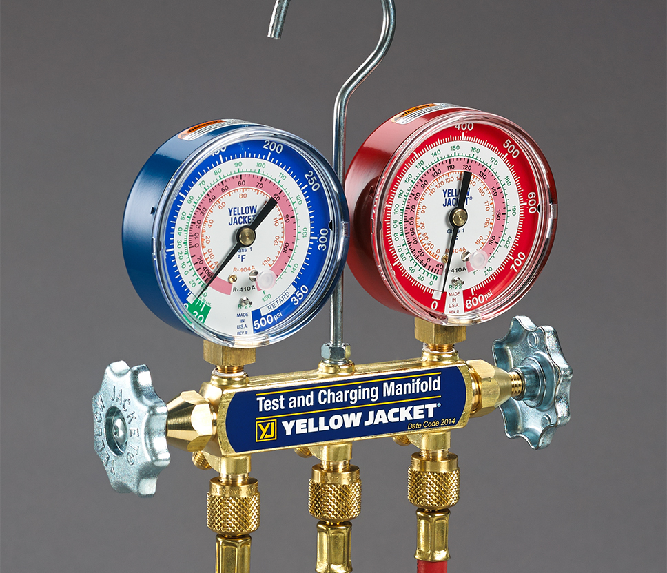 Yellow Jacket® 42036 Series 41 Manifold and Hose Set - 2-Valve, R-32/R-454B/R-410A