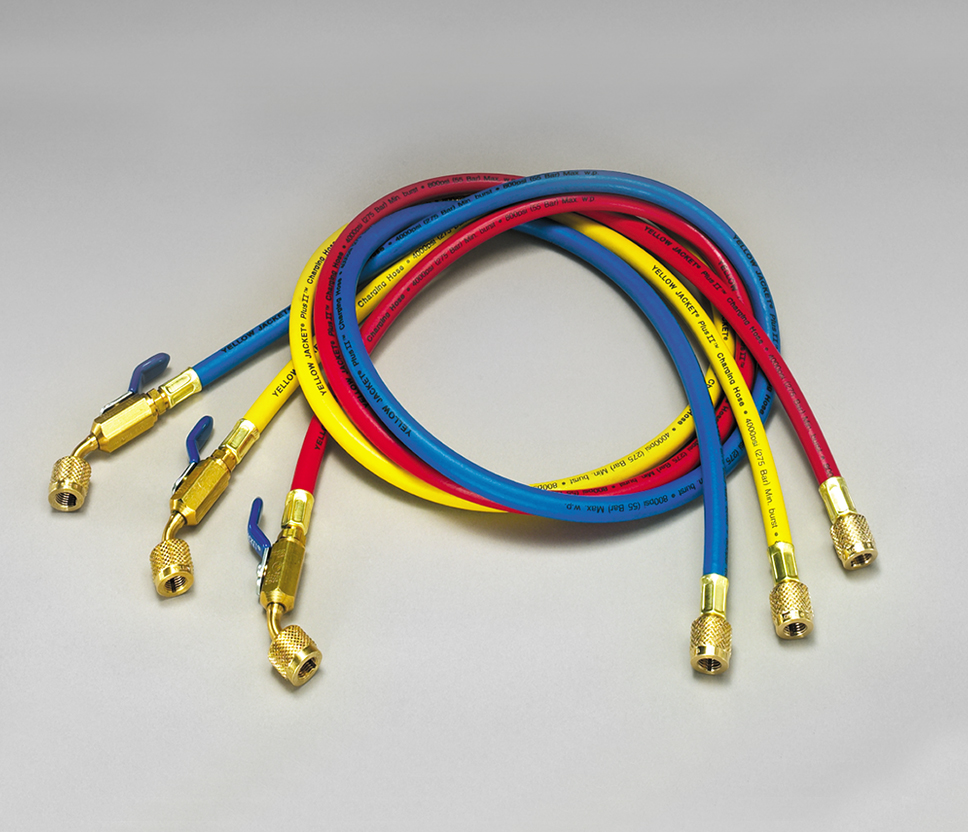 Yellow Jacket® 29985 PLUS II Charging Hose - 3 Hoses, 60 in L, 1/4 in Connection