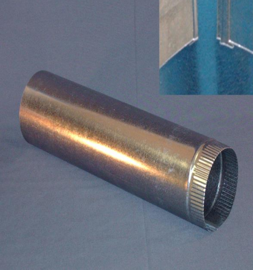 Barrington® 701322 111 Series 4 in Round Pipe - 28 ga, 5 ft L, Galvanized Steel