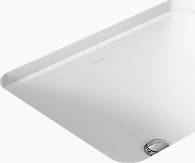 Kohler® 20000-0 Caxton Rectangular Undermount Bathroom Sink - White, Vitreous China, 1-Bowl