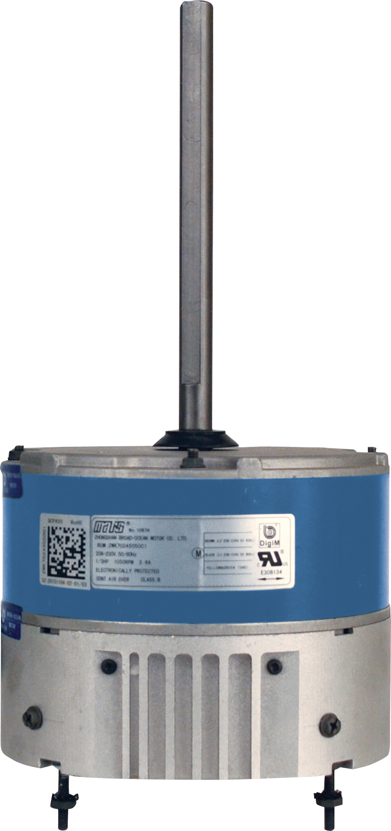 Mars® 10874 Azure Digi-Motor 1/8-1/3 HP 1-Speed ECM Condenser Fan Motor - 825-1,075 RPM, 208/230V, 1 ph, Reversible