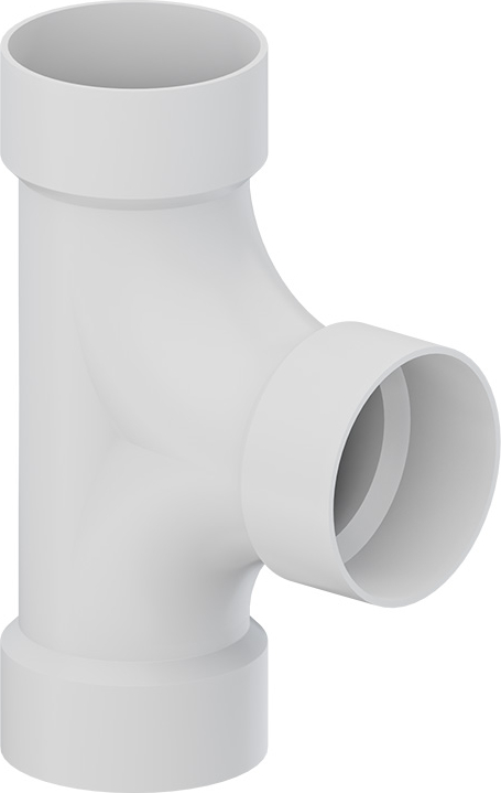 TIGRE 448-3557 3 x 3 x 3 in Two-Way Cleanout Tee - 90 Degrees, White, Hub x Hub x Hub