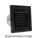 Builder's Best® 110812 Mini-Louver Hood, 5-1/2 in Opening Width, 5-1/2 in Opening Length, Plastic, 5/8 in Height, White
