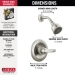 DELTA® BT13210-SS Shower Trim, Wall Installation / Mounting, Brass, Stainless Steel, 1.75 gpm Flow Rate, 1 Handles