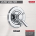 DELTA® T17038 Valve Only Trim, Wall Installation / Mounting, Brass, Chrome, 1.75 gpm Flow Rate, 2 Handles, Lever Handle