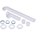 Dearborn® P9121ABG Combination End Outlet Waste, 1-1/2 in, Polypropylene, 16 in L, White, 6.94 in H