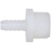 DiversiTech® 701-043 Male Adapter, 3/8 in, Barbed, 3/4 in, MIPT, Material Construction: Nylon, White