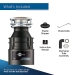 Insinkerator® 80926 Garbage Disposal, 1/2 hp Motor HP, 120 V, 1 ph, Continuous Feed, 1-1/2 in Outlet Connection, 26 oz
