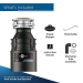 Insinkerator® 80927 Garbage Disposal, 3/4 hp Motor HP, 120 V, 1 ph, Continuous Feed, 1-1/2 in Outlet Connection, 26 oz