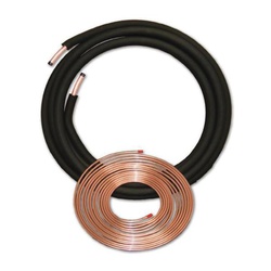 JMF 061808500R Line Set, 50 Ft L, 3/8 In Liquid Line, 1-1/8 In Suction Line, Copper/Rubber, Black