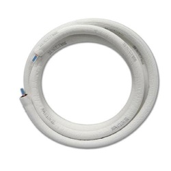 JMF SL0408500H EZ-Pull Line Set, 50 Ft L, 1/4 In Liquid Line, 1/2 In Suction Line, Copper, White