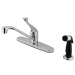 KINGSTON KB572+ Kitchen Faucet, Deck Installation / Mounting, 1 Handles, 4 Holes, 1.8 gpm Flow Rate, Polished, 8 in