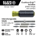 Klein Tools® 32527 11-in-1 Multi-Bit Screwdriver/Nut Driver, 1/4 in, 5/16 in, 3/8 in Drive, #1, #2, 3/16 in, 1/4 in Bit