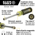 KLEIN TOOLS® 65064 2-in-1 Nut Driver, 1/4 in, 5/16 in Nut, Hex Drive, Magnetic: Yes, 3-5/8 in L Shaft, 8 in L