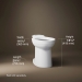 Kohler® K-25076-0 Elongated Toilet Bowl, Siphon Flush, 16-1/2 in Bowl Height, Exposed, 2-1/8 in, 12 in Rough-In, White