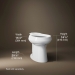 Kohler® K-4373-0 Elongated Toilet Bowl, Class Five Flush, 16-1/2 in Bowl Height, Exposed, 2-1/8 in, 10 in Rough-In