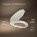 Kohler® Cachet® K-4636-RL-96 Toilet Seat, Elongated Bowl Shape, Biscuit, Plastic, Yes, 18-1/16 in Length