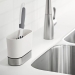 Kohler® K-6378-0 Kitchen Brush Caddy, Stainless Steel, White