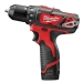 Milwaukee® M12™ 2494-22 2-Tool Combo Kit, Battery, Lithium-Ion, 5 -Piece, 275 in-lb Torque, 0 to 2500 rpm RPM, Red