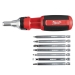 Milwaukee® 48-22-2322 9-in-1 Square Drive Multi-Bit Ratcheting Driver, 1/4 in Drive, #1, #2, #3 Bit, 9 -Piece, 9 in L