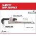 Milwaukee® 48-22-7214 Pipe Wrench, 2 in Jaw, Aluminum Body, 14 in Length, Red/Silver, Ergonomic Handle, Black Oxide