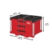 Milwaukee® PACKOUT™ 48-22-8443 3-Drawer Tool Bo, Metal/Polymer, 14.3 in H, 22.2 in W, 16.3 in D, 50 lb Load, Black/Red