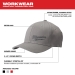 Milwaukee® 504G-LXL Fitted Hat, Cotton/Polyester, Gray, L/XL, 7-1/2 in Length, 7-1/4 in Width, 4.88 in H Dimensions