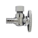 PLUMBSHOP® PLB104X P 1/4 Turn Angle Ball Stop, 1/2 in Inlet, PEX Barbed Inlet, 3/8 in Outlet, OD Compression Outlet