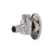 PLUMBSHOP® PLB104X P 1/4 Turn Angle Ball Stop, 1/2 in Inlet, PEX Barbed Inlet, 3/8 in Outlet, OD Compression Outlet