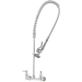 T&S B-0133 Pre-Rinse Faucet, Wall Installation / Mounting, 1.15 gpm Flow Rate, Polished Chrome, 14-1/16 in Spout Reach