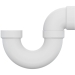 Tigre 706-X-3668 DWV P-Trap, 1-1/2 in Inlet Connection, Hub Inlet Connection, 1-1/2 in Outlet Connection, PVC, White