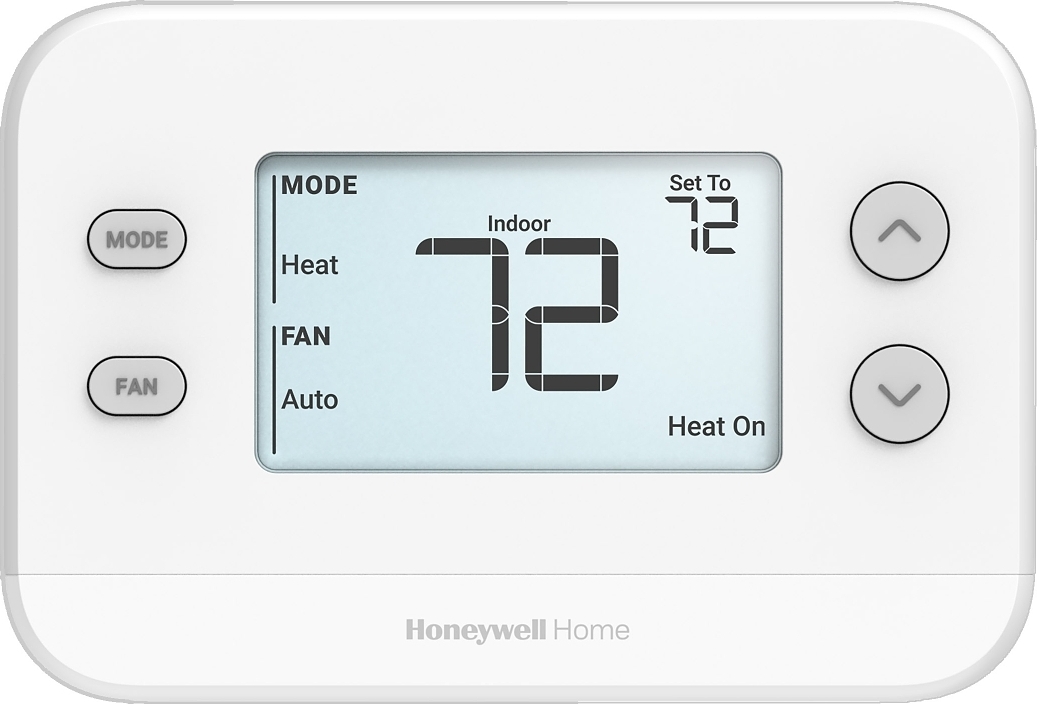 Honeywell TH1110U4000/U FocusPRO N100 Non-Programmable Thermostat - 1H/1C, Backlit LCD, Battery / Hardwired, White