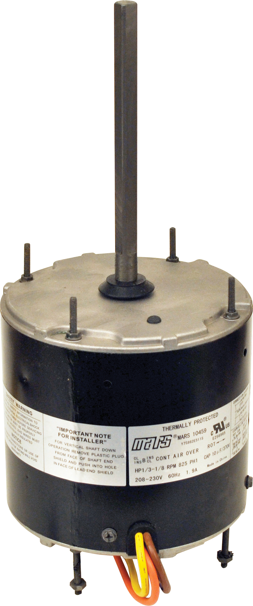 Mars® 10459 Wiz 1/8-1/3 HP 1-Speed PSC Condenser Fan Motor - 825 RPM, 208/230V, 1 ph, Reversible