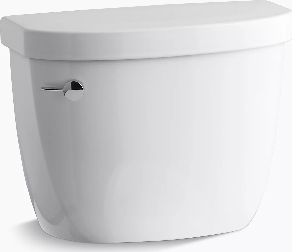 Kohler® K-4369-0 Cimarron 1.28 GPF Toilet Tank - Left Hand Trip Lever, White