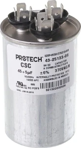 Rheem® 43-25133-06 45+5 MFD 370V Dual Run Capacitor